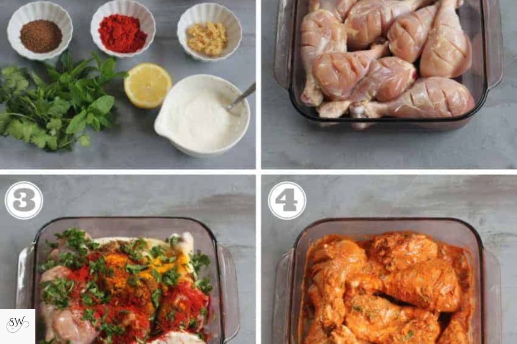 marination of chicken for chicken biryani recipe