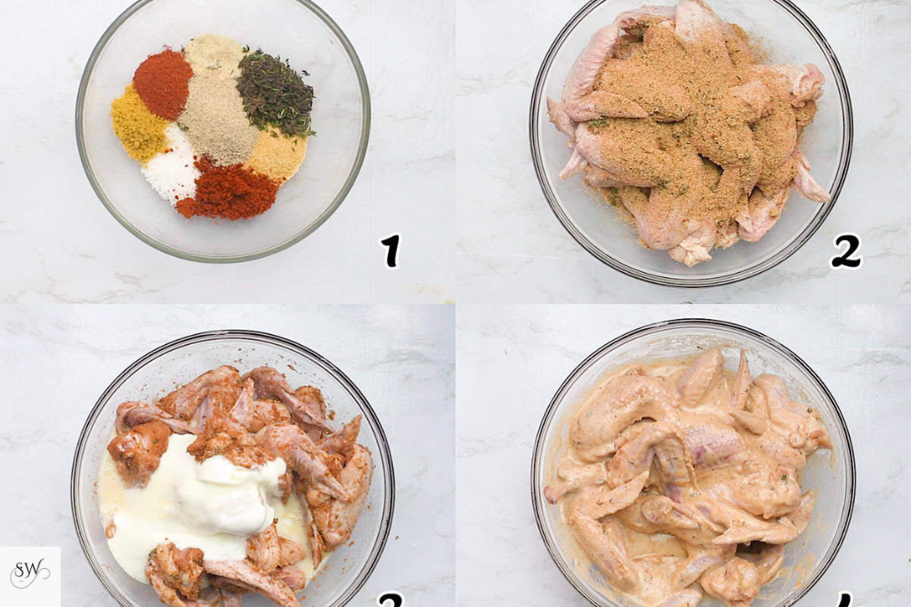 marination of  chicken wings