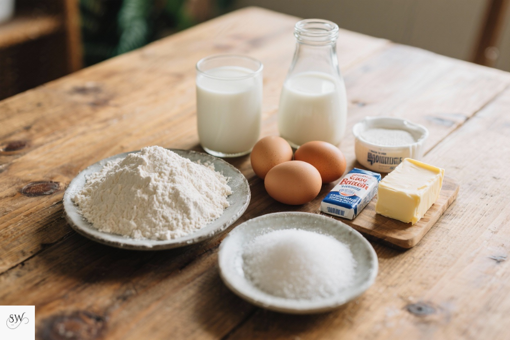 ingredients for american pancakes