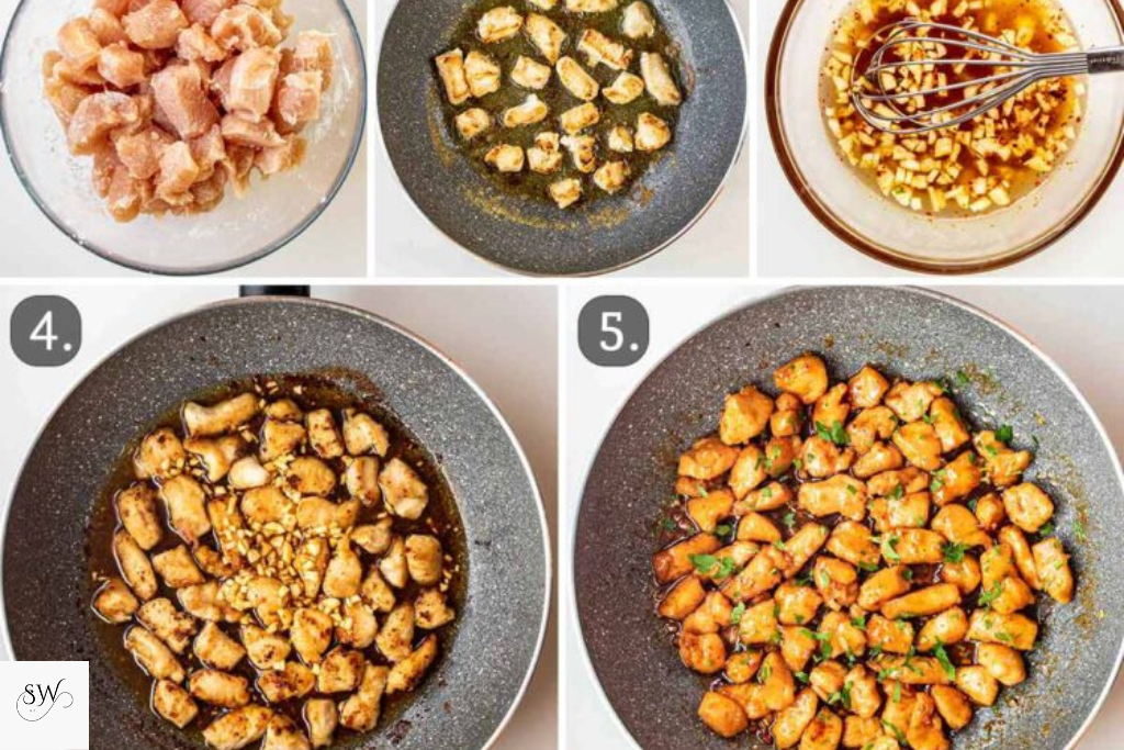step by step instruction honey garlic chicken bites