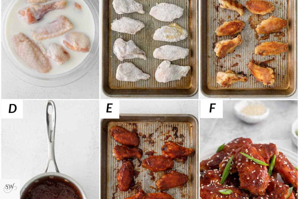 step by step baking of chicken wings