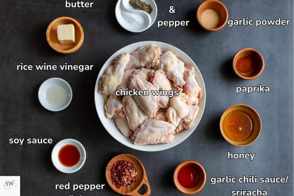 ingredients for spicy korean chicken  wings