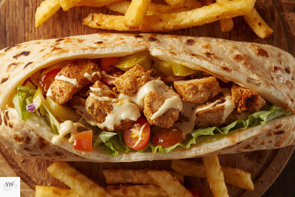chicken shwarma served
