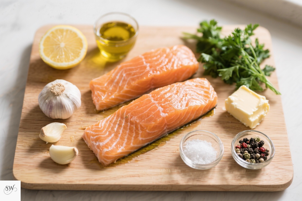 ingredients for lemon garlic salmon