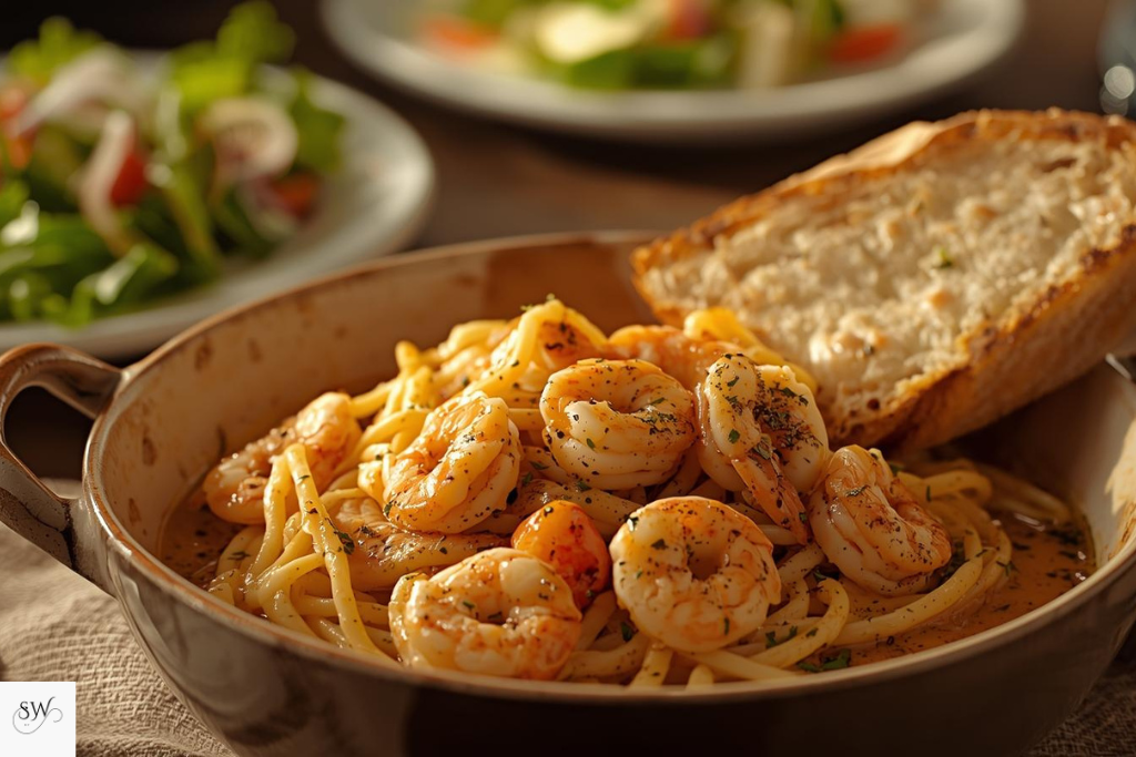 pairing of creamy cajun shrimp pasta