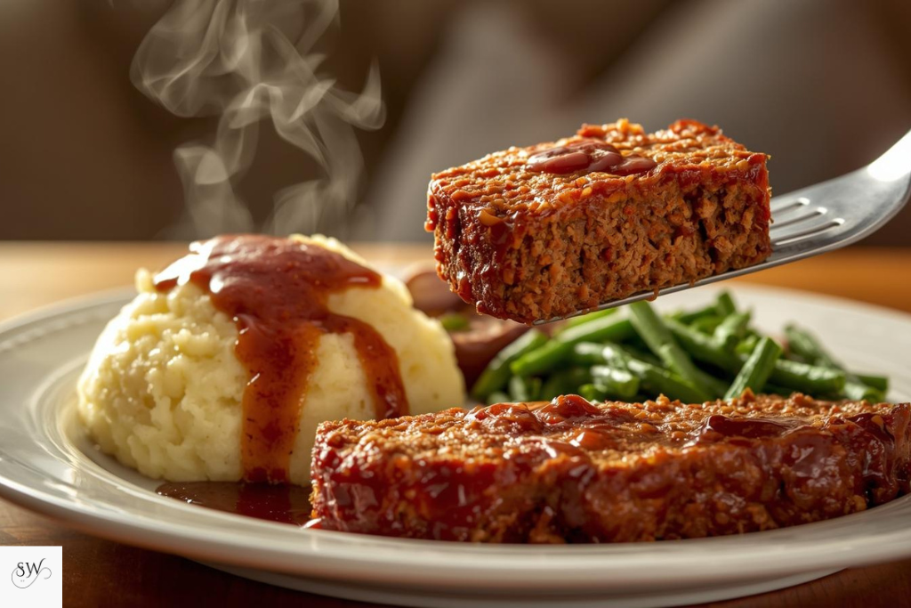served classic american meatloaf