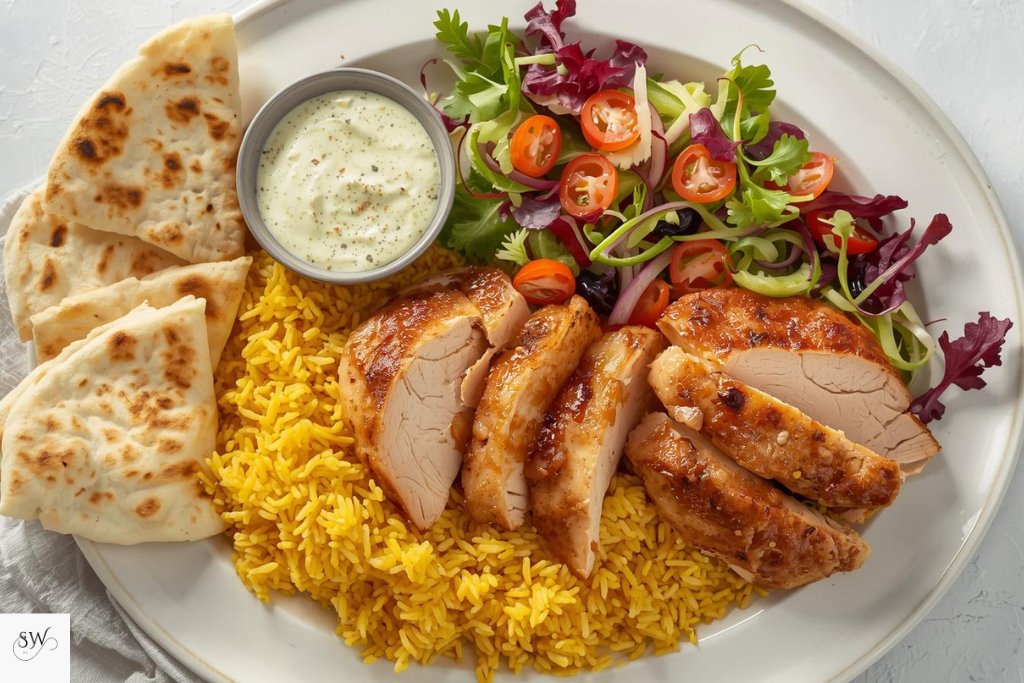served chicken shawarma