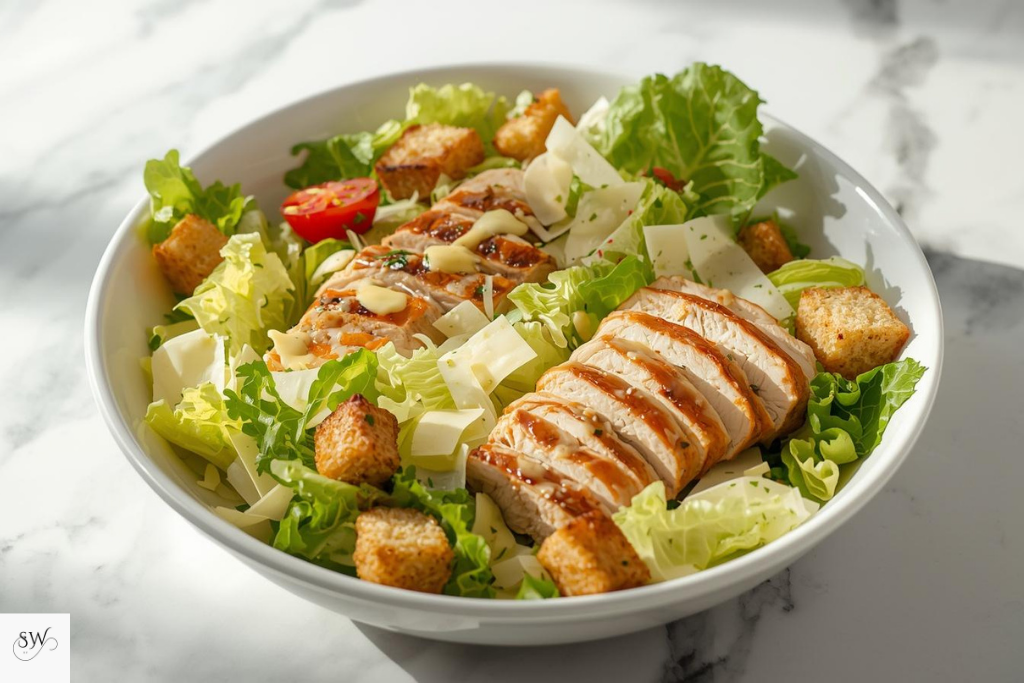 healthy chicken caesar salad high protein