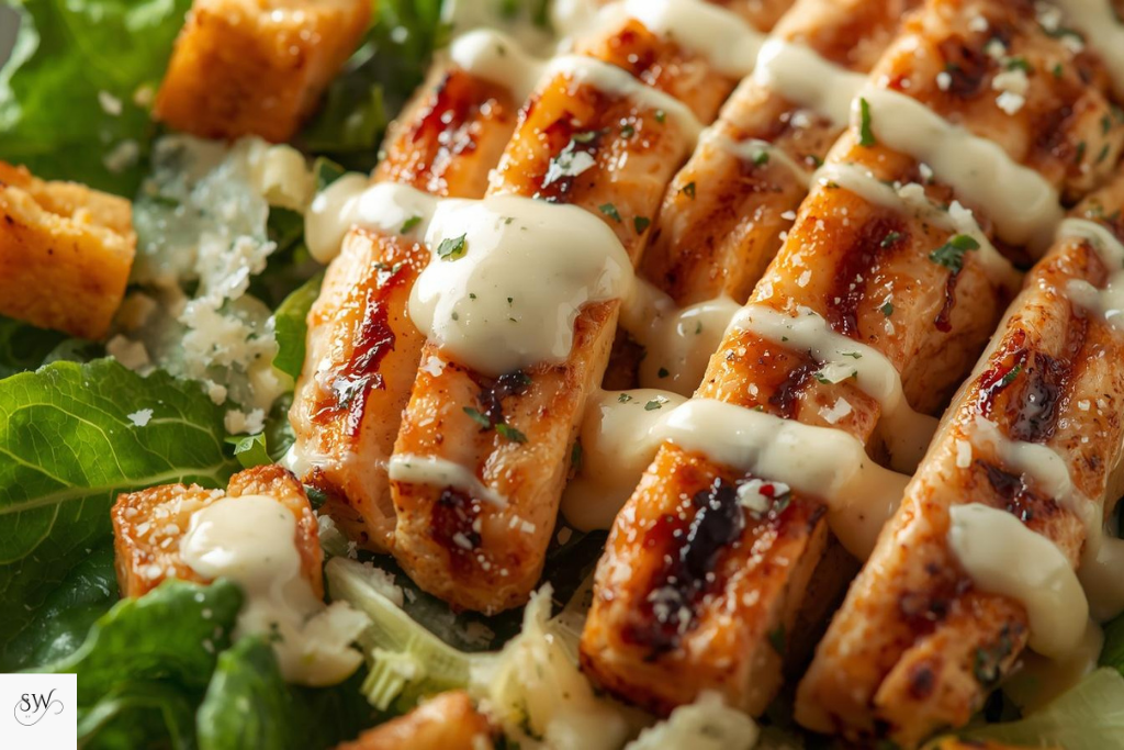 healthy chicken caesar salad high protein