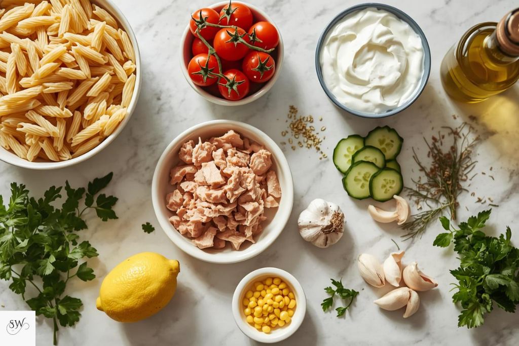 healthy tuna pasta salad recipe ingredients